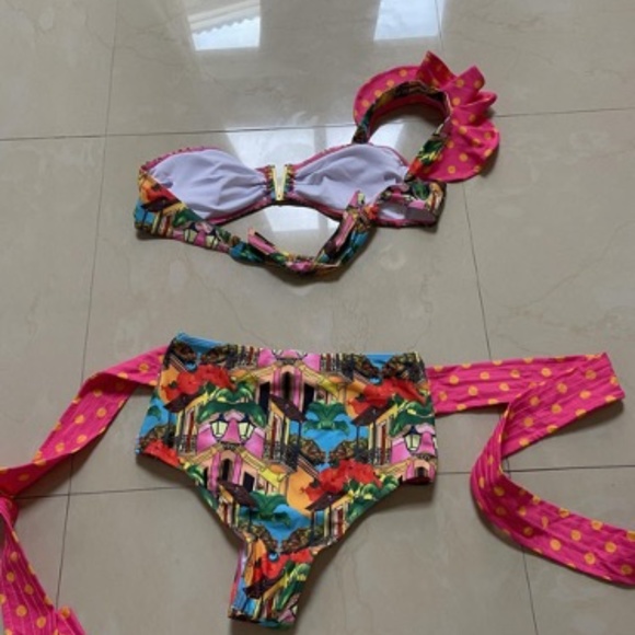 Two piece bikini, summer print, size S - Picture 3 of 3